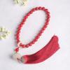 Pulsera de Mano Degradada Jade Blanco Raíz de Bodhi Flecos con Borla Pulsera Anillo Corredizo Wen Play Cuentas de Buda Masculinas Plato Play Bodhi Niños