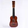 Guitarra pequena colorida havaiana para crianças de 23 polegadas, corda de arame de aço, 6 cordas, guitarra de brinquedo de madeira, material didático para iluminação