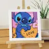 Presente Artesanal Pintura com Diamantes Brilhantes Brinquedo Educativo com Adesivos de Diamante e Porta-Retrato Peça de Exibição Criativa DIY