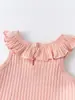 Conjunto de Niña con Mangas Volantes Verano 2026 Nuevo de Moda Chaleco Elegante para Niña y Pantalones Largos de Pierna Ancha Anti-Mosquitos Conjunto de Dos Piezas