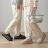 26 Estilo nuevo, forro de felpa engrosado, parte superior impermeable, suela gruesa, adecuado tanto para interiores como para exteriores, suave, cálido, ligero y con diseño de talón envolvente - pantuflas de algodón
