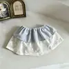 Nueva pieza mágica versátil para niñas: Falda decorativa linda de algodón y malla en capas estilo coreano para niñas pequeñas