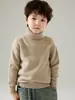 Tejidos 100% Lana Pura para Niños y Niñas Engrosados Otoño e Invierno Holgados Tejidos de Punto para Niños Niñas Cuello Alto Prendas de Punto Básicas
