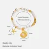 Pulsera Popular de Verano Estilo Ins con Brisa Marina Europea y Americana Transfronteriza para Mujer, Pulsera Sencilla de Cadena de Perlas de Acero Inoxidable