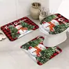 Alfombra de Piso de Terciopelo de Cristal Muñeco de Nieve Navideño Transfronterizo Juego de Tres Piezas para Baño Absorbente de Agua Secado Rápido Antideslizante Felpudo Dropshipping de Temu