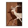 Pintura Decorativa Série Animal Estilo Chinês Moderno Elefante Veado Gato Cavalo Animais Auspiciosos Pintura para Pendurar na Parede de Fundo do Sofá