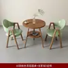 Conjunto de Mesa e Cadeiras Estilo Nórdico Italiano, Combinação de Mesa Redonda, Luxo Leve, Design Moderno Simples, Adequado para Negociações Comerciais, Varanda, Chá de Leite, Lazer, Sala de Estar