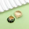 1 Nuevo Colgante de Aleación con Goteo de Aceite Verde, Concha de Perla Simulada, Colgante DIY para Pulsera, Collar, Accesorios de Joyería