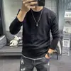 Suéter de Color Sólido para Hombre, Nuevo Otoño/Invierno, Ajuste Holgado, Cuello Redondo, Tejido de Punto Simple de Moda, Suéter Popular de Manga Larga para Jóvenes