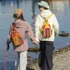Serie Bloques de Color Bolso de Pecho Mochila de Doble Uso Nicho para Hombro o Cruzado Parejas Viajes al Aire Libre Mochila de Montañismo