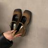Zapatos Mary Jane vintage de una sola capa, estilo francés, de calidad media y alta, con tacón grueso y hebilla, para primavera, 2025, color pulido, para mujer, recién llegados