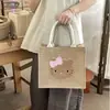 Bolsa de Lino Linda de Gatito para Niñas, Bolso de Mano de Gran Capacidad, Bolso Tote Elegante y Versátil, Bolsa de Almacenamiento, Bolsa para Lonchera