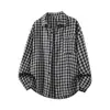 Camisa Larga Casual a Cuadros Estilo Retro Suelta para Hombre, Transfronteriza 2026 Primavera Nueva Tendencia de Camisa para Hombre Talla Grande Estilo Japonés