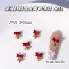 Decoraciones de Uñas Navideñas en Rojo y Verde, Moños Navideños, Cascabeles, Accesorios para Uñas de Aleación, Decoraciones DIY