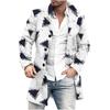 Comercio Exterior Otoño e Invierno Nuevo Abrigo de Lana Estampado Retro de Cuello Alto para Hombre Abrigo Casual para Hombre