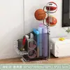Rack de Armazenamento de Basquete, Rack de Armazenamento de Chão, Rack de Armazenamento de Brinquedos para Sala de Estar, Equipamentos Esportivos de Bola, Cesta de Armazenamento para Tapete de Yoga