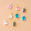 Plata de Ley S925 Circonita de Colores Cuadrado Geométrico DIY Pulsera de Perlas Material Accesorios de Joyería Accesorios Collar Colgante Colgante