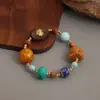 Nuevo Diseño de Pulsera de Sándalo Turquesa de Magnesio Estilo Chino, Suave y Realza el Tez, Accesorios de Zorro de Nueve Colas Ágata Roja, Pulsera de Moda