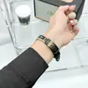 Adecuado para Correas de Apple Watch, Metal Cromado de Zinc con Diamantes y Cuero, Adecuado para Pulseras Iwatch8/9, Apple Watch12