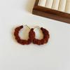 Pendientes de Hilo de Punto para Otoño e Invierno, Diseño Exagerado para Doble Agujero, Pendientes Retro con Estilo, Tachuelas de Alta Gama, Aros, Accesorios para Doble Agujero