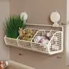 Estante de almacenamiento para cocina para cebolletas, jengibre y ajo, diseño de ventosa para montar en la pared, organizador multifuncional para frutas y verduras, cesta de almacenamiento para especias domésticas