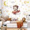 Br3363F Nuevo Oso de Dibujos Animados Piloto Pegatina de Pared Autoadhesiva Habitación de Niños Habitación Infantil Pegatina Decorativa Popular Transfronteriza