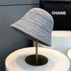 Sombrero de Mujer 2025 Nueva Tendencia de Moda Cara Pequeño Sombrero Cubo Verano Hueco Transpirable Sombra Tejido Sombrero de Pescador