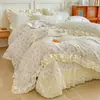 2026 Novo Estilo Cobertor de Cama de Fio Bouclé Conjunto de Quatro Peças