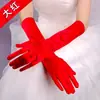 Bolsa Guante Multicolor de Satén Elástico Negro Guantes de Dedo para Cena Vestido de Novia Boda Fiesta de Boda Guantes Largos