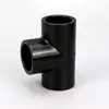 Conectores de Tubería de Plástico, Accesorios para Tubería Dura Delgada, Componentes de Tubería Negros para Bricolaje, Conectores de Tres Vías y Cuatro Vías, Accesorios Rectos
