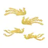 DIY Traje Antigo Celebração de Noiva Leque Leque Redondo Acessórios para Corsage Boca de Fênix Dourada Grande e Pequena com Furos Acessórios para Sapato Imortal