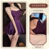 Hombre Deseo Sexy Deseo Puro Satén Camisón Lencería de Mujer Lencería Hermoso Encaje con Cordones Uniforme Tentación Pijama 9394