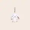 Tela de Visón Europeo Conejo Floral Pastoral Genuino Colgante de Peluche Conejito de Orejas Caídas Llavero de Bolso Colgante Pequeño