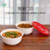 Tigela Descartável com Logo Personalizado, Tigela para Embalagem de Viagem, Tigela Plástica Redonda, Base Branca, Recipiente para Fast Food com Tampa, Tigela Grossa para Arroz