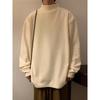 Suéter de veludo de alpaca masculino com forro de fleece, gola alta curta, outono e inverno, peça íntima quente, suéter de tricô liso de cor sólida para o inverno