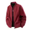 Chaqueta tipo cárdigan de alta gama, ligera, estilo simple de negocios para hombre, primavera/otoño, para el trabajo, al aire libre, cortavientos, con cuello de béisbol