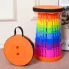 Taburete Telescópico Arcoíris de Tres Cierres Más Vendido Transfronterizo, Taburete Plegable para Viajes al Aire Libre, Silla Plegable Portátil para Pesca y Camping al por Mayor