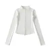 Fabricante mayorista de ropa para mujer transfronteriza 2026 cárdigan térmico de ajuste slim con cuello alto y cremallera y conjunto de pantalones de microcampana hasta el suelo