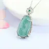 Pingente Ruyi de Jadeíta Natural Grau A Colar de Jade Água Azul E-commerce de Transmissão ao Vivo Atacado Dropshipping S5100906