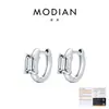 Brincos Argola Modian 80 Pontos Moissanite Prata de Lei S925 Luxo Leve Alto Padrão Corte Esmeralda para Mulheres