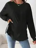 A Nova Roupa de Maternidade da Amazon Está Disponível para Vendas Transfronteiriças. Vendendo Tops de Gola Redonda, Manga Longa, Cor Sólida, Camisetas de Maternidade Casuais e Confortáveis