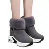 Botas de Nieve para Mujer 2023 Invierno Nuevo Estilo Coreano Botines Cortos de Gamuza con Forro de Felpa, Botas de Algodón Cálidas y que Aumentan la Altura, Botines de Tobillo de Moda con Forro de Felpa