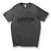 Camiseta de Manga Corta Estampada Estilo Oscuro Europeo y Americano Verano 2025 para Hombres y Mujeres Moda Casual Gótica para Parejas