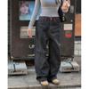 Dongdaemun Feminino de Alta Qualidade Retro Coração Bordado Impresso Vermelho Roteamento Lavado Solto Jeans Casual