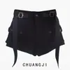 Shorts de Mezclilla Cargo para Mujer 2025 Primavera y Verano Nuevo Estilo Petite Cintura Alta Adelgazantes Caqui Línea A Versátiles Hot Pants