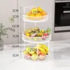 Mesa de centro de sala de estar bandeja de frutas estante de almacenamiento de bocadillos estante de arte de hierro para mesa de comedor del hogar cesta de frutas creativa de múltiples capas