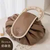 Nueva bolsa de maquillaje perezosa, cierre de cordón, gran capacidad, bolsa de aseo elegante, bolso de mano de viaje, bolsa de almacenamiento