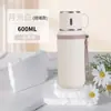 Termo Moderno Morado para el Hogar, Botella de Agua Infantil de Acero Inoxidable con Hebilla de Cierre
