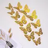 Adesivos de Borboleta 3D Vazados DIY Decoração de Festa em Casa Quarto Sala de Estar Adesivos de Parede de Fundo Adesivos Decorativos 3D