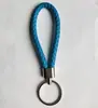 Llavero de cuerda de cuero accesorios de llave tejidos llavero metálico llavero colgante para llave de coche accesorios para bolso